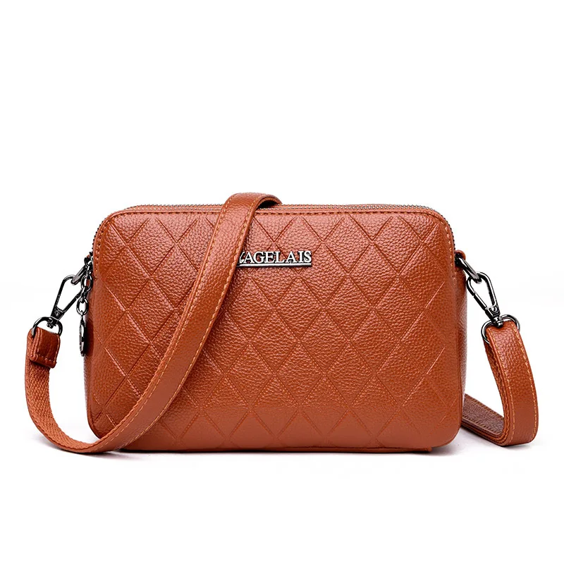 

Chu JJ Vintage Women's Genuine Leather Handbags Shoulder CrossBody Bags Ladies Messenger Bag Fashion Plaid Women Bags