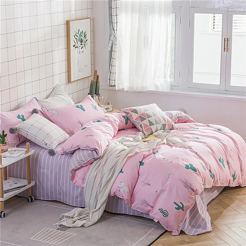 SlowDream الصبار الوردي طقم سرير الشمال لحاف غطاء المعزي المفرش أغطية سرير مجموعة مزدوجة ملاءات الملكة الملك الكبار أغطية SlowDream الصبار الوردي طقم سرير الشمال لحاف غطاء المعزي المفرش أغطية سرير مجموعة مزدوجة ملاءات الملكة الملك الكبار أغطية