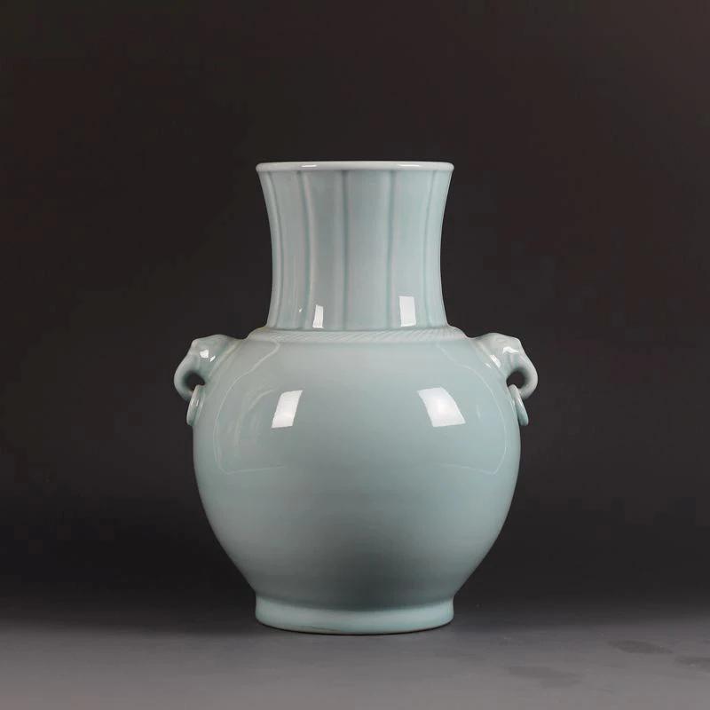 Античный Фарфор Jingdezhen ваза Qianlong azure леопардовая для ушей старинная коллекция |