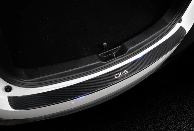 1 шт. для mazda CX-5 cx5 автомобильные аксессуары углеродное волокно PU ВНУТРЕННИЙ Задний бампер защитная пластина Накладка