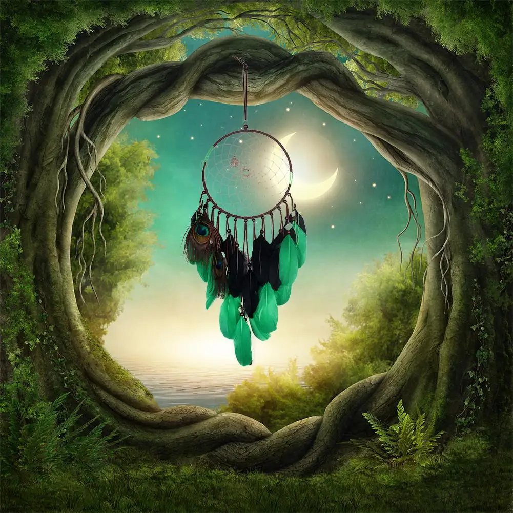 

Handmade Ornaments Wind Chimes Feather Vintage Creative Dream Catchers for Gifts Wedding Home Decorations