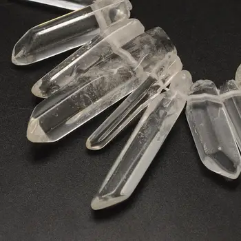 

Natural Crystal Nuggets Bead Strands, 20~54x5~10mm, Hole: 1mm; about 14.5"