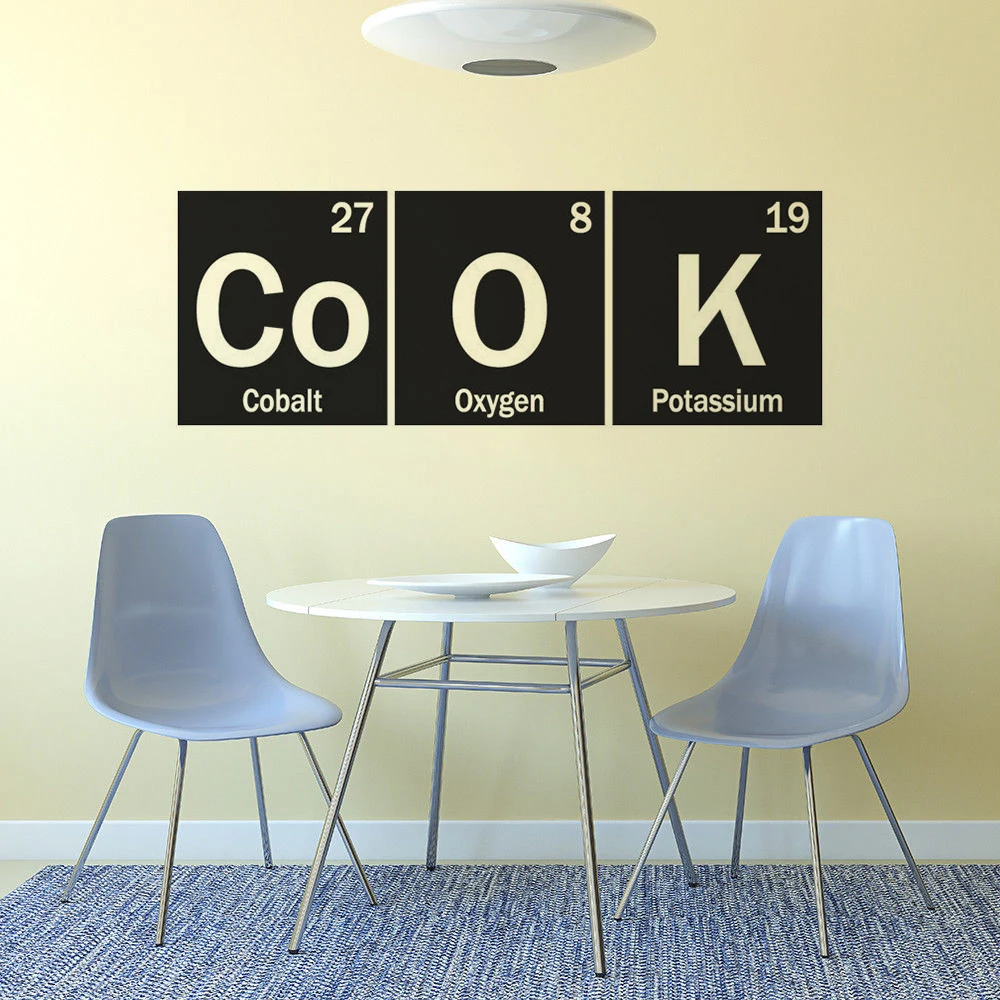 Periodic Table Cook Wall Sticker Kitchen Decor New Design