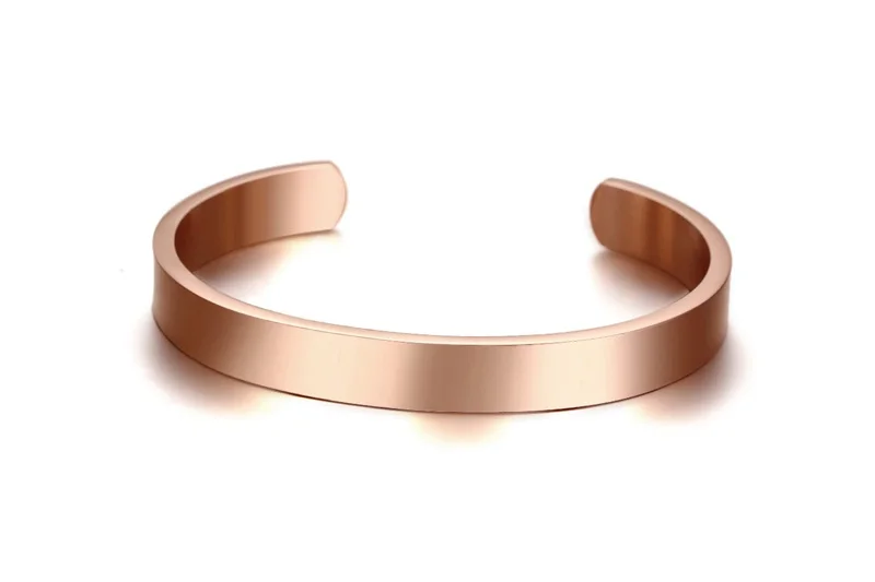 V. YA индивидуальные розовое золото/черный браслет для женщин/мужчин новейшая Нержавеющая сталь Пара Выгравированная манжета серебряные браслеты для влюбленных - Окраска металла: Rose Gold