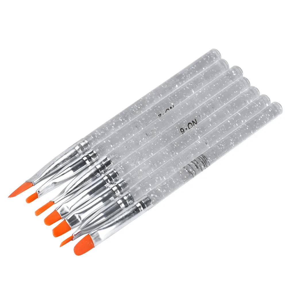 

2019 New designq Professional 7pcs UV Gel Acrylic Crystal Nail Art Design Builder Salon Painting Brush Pen Set For Women Girl
