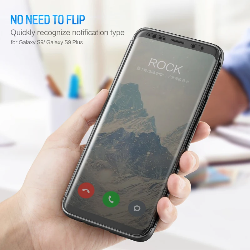 

s9 Flip Case for Samsung Galaxy S9 Case DR.V Series Protection PU Case Full Screen Window Back Cover for Galaxy S9 Plus