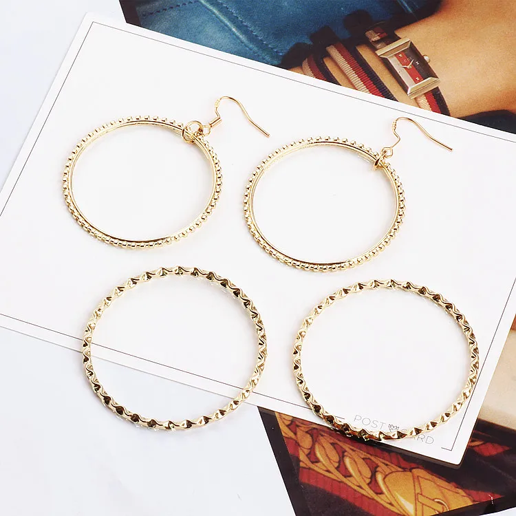 

DIY handmade jewelry accessories copper circle circle irregular earrings pendant material