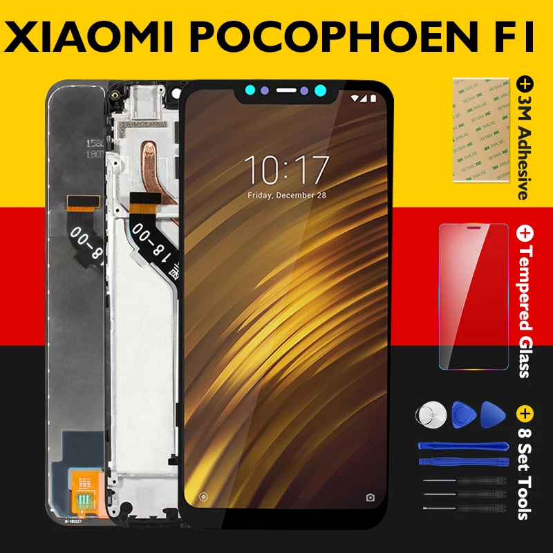 ЖК дисплей и рамка для Xiaomi Pocophone F1 оригинальный сенсорный экран 10 дюймов Poco
