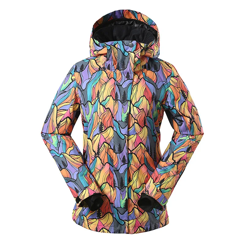 

Comfortable 2019 Modern Windproof Waterproof Ski Jackets Warm Print Female Skiing Coats Snowboarding Ski Tops