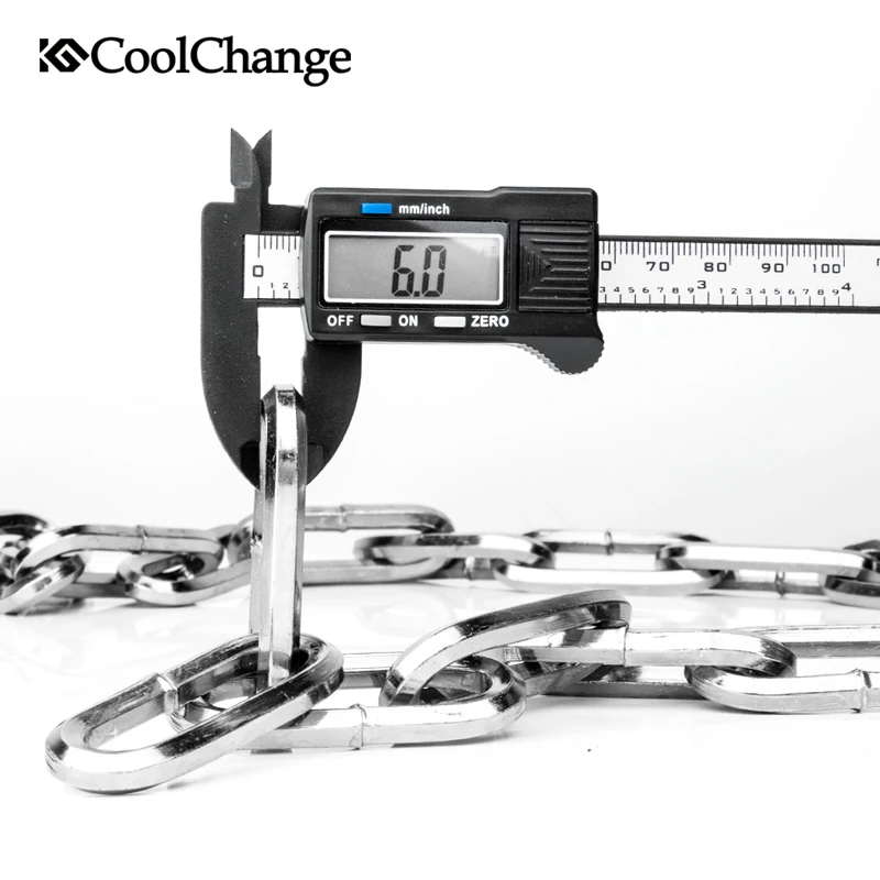 CoolChange Bicycle Lock Safe Metal Anti-Theft Outdoor Bike Chain Lock Security Reinforced Cycling Chain Lock Bicycle Accessories