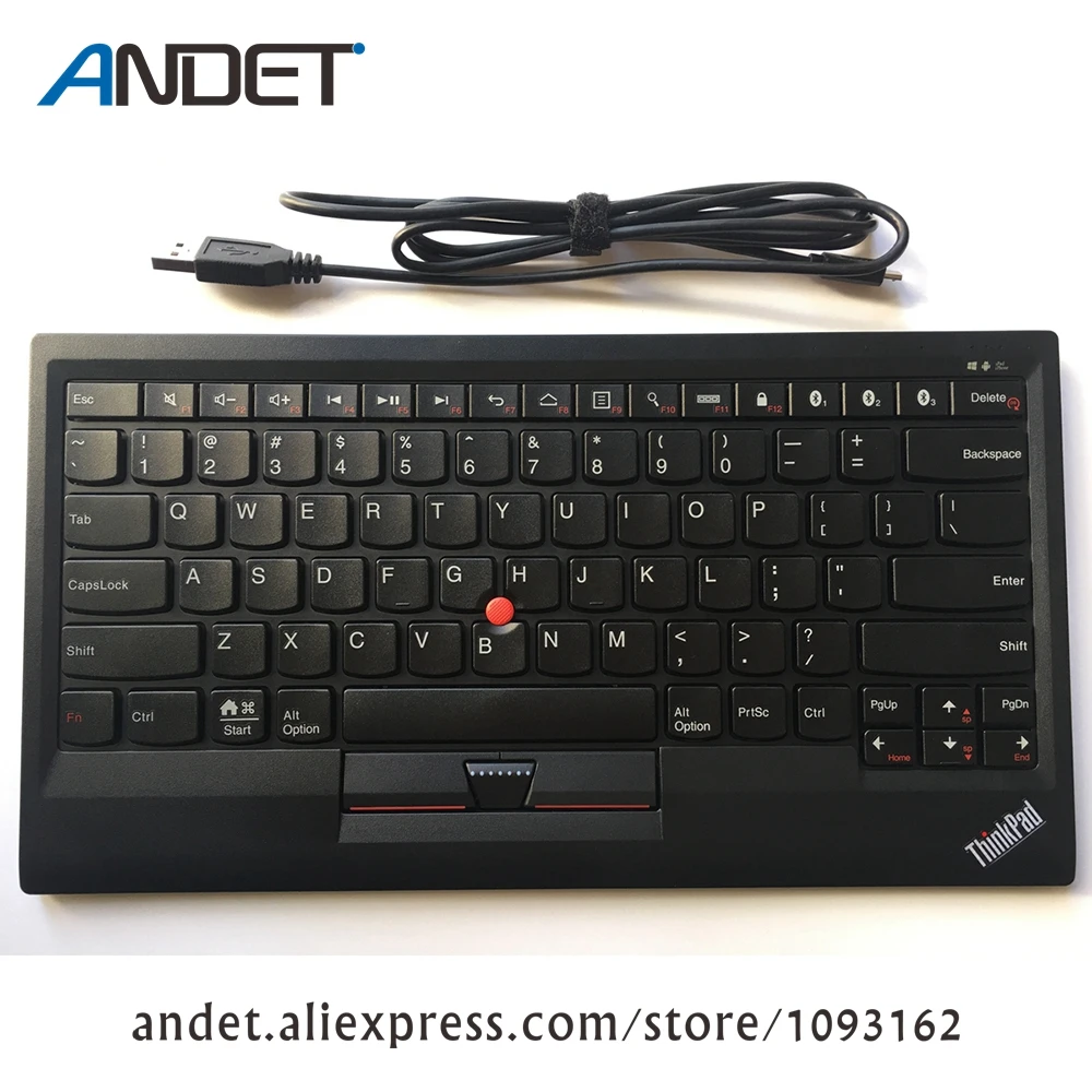 

4X30K12182 New Original Lenovo ThinkPad Bluetooth Keyboard Support Window Android IOS Multi Connect Trackpoint US English USB