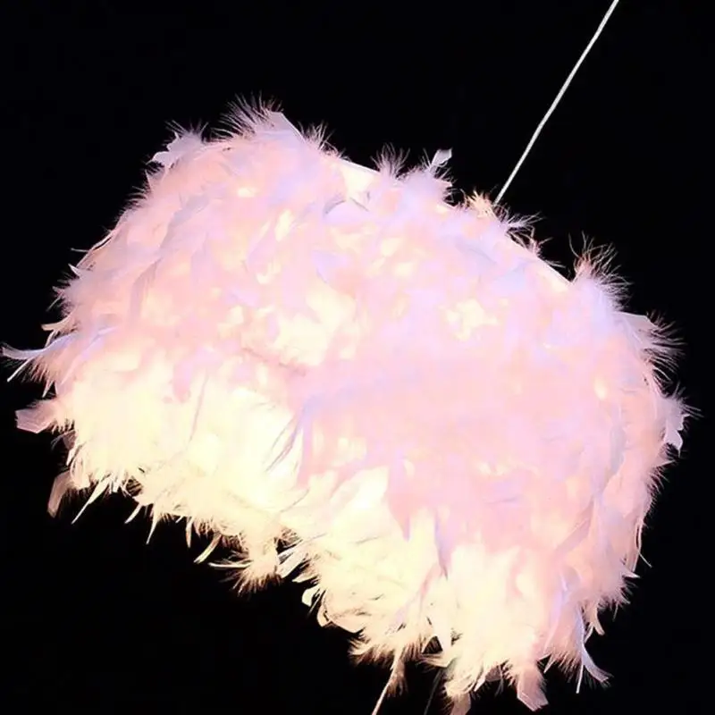 Moderno colgante de luz romántica de PVC pluma lámpara Lamparas brillo E27 110-220 V para dormitorio sala de estar comedor z35 Moderno colgante de luz romántica de PVC pluma lámpara Lamparas brillo E27 110-220 V para dormitorio sala de estar comedor z35