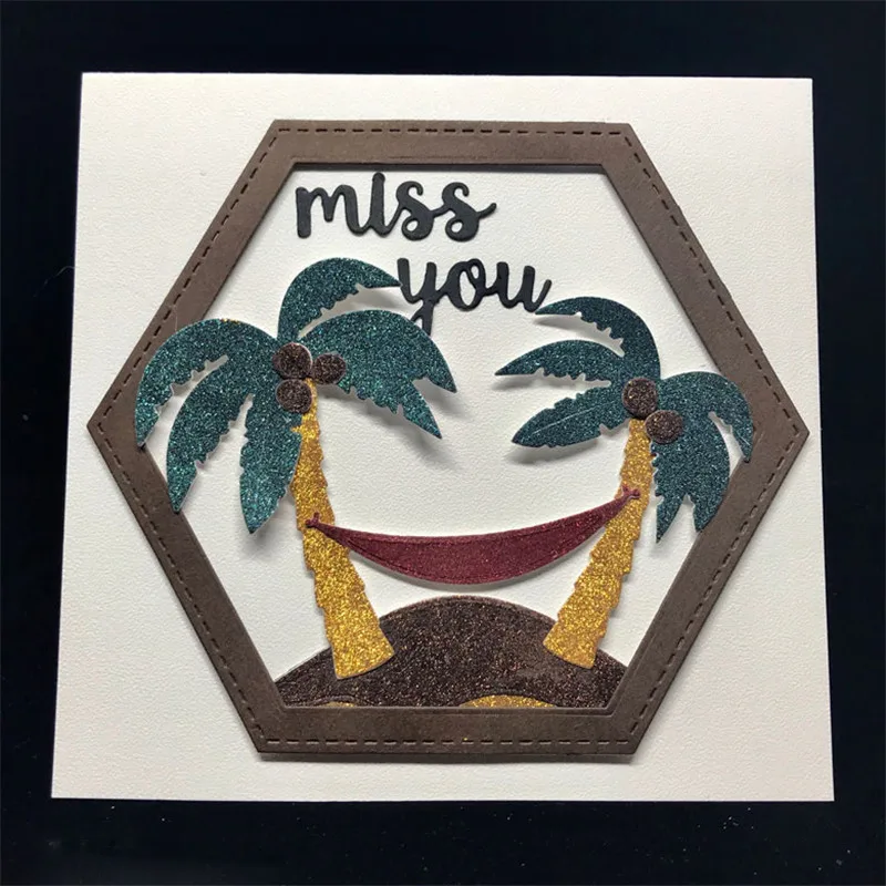 

YaMinSanNiO 1 Pcs/lot Metal Cutting Dies Scrapbooking For Card Making DIY Embossing Cuts New Craft Die Coconut Tree Element