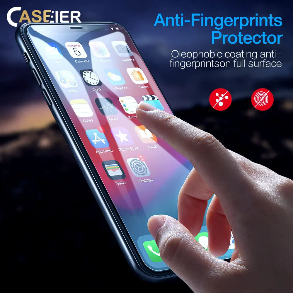 CASEIER HD закаленное стекло для iPhone XS Max XR Защитное стекло для iPhone X XS Max XR 8 7 6 6S 5S защита экрана