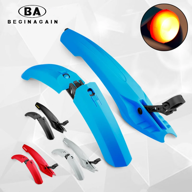 Bicycle Rear Light Fender Red Light Bike Cycling MTB Mudguard for Front Fork  Rear Quick Release Plattic Ultralight Portable