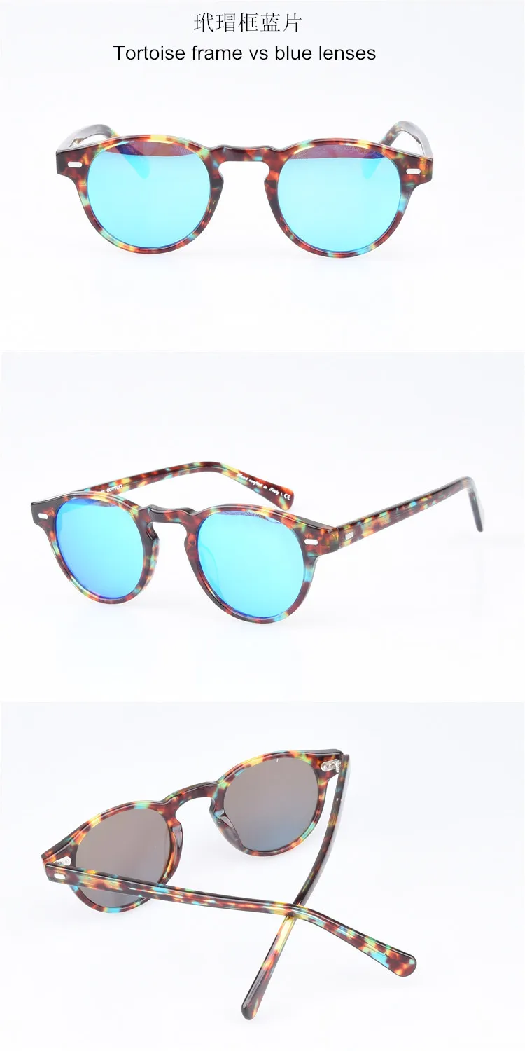 Ретро Круглые поляризованные солнцезащитные очки мужские солнцезащитные очки ov5186 брендовые дизайнерские очки gafas de sol mujer