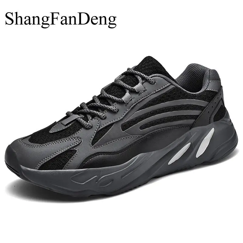 Plus Size Men Sneakers Breathable Men Shoes Lace Up Running Men Casual Shoes Non-Slip Wear Resistant Outsole Fluorescence Shoes