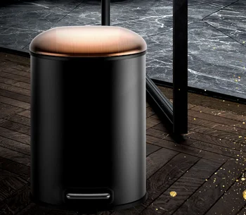 

Simple Modern Creative Stainless Steel Dustbins Dinning Room Bathroom Corner Pedal Type Trash Can Garbage Bin With Lid LFB906
