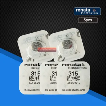 

5pack renata Silver Oxide Watch Battery 315 SR716SW 716 1.55V 100% original brand renata 315 renata716 battery