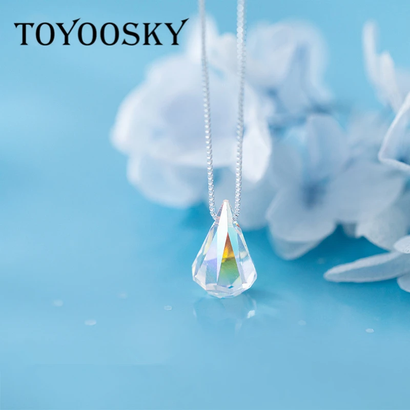 

Personality Simple Conical 925 Sterling Silver Fashion Clavicle Chain Pendant Necklace Artificial Zircon Geometric Jewelry
