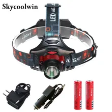 2000 люмен Linterna фронтальный светодиодный налобный фонарь ИК-датчик индукционная фара Головной фонарик+ 18650 батарея+ зарядное устройство переменного тока