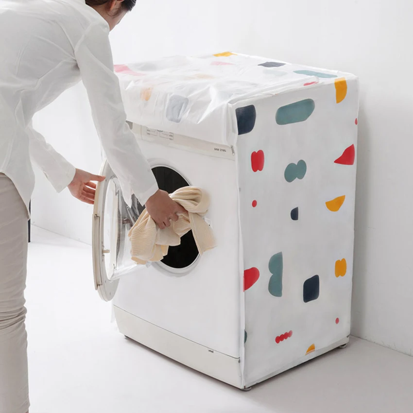 Thicken PEVA Washer/ Dryer Cover, Fit for Top-load and Front Load Machine Waterproof Dustproof Washing Machine Cover with Zipper