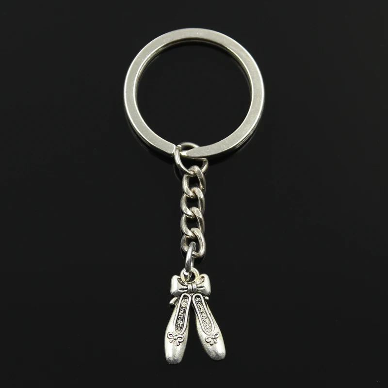 

New Fashion Keychain 20x13mm ballet shoes slippers Pendants DIY Men Jewelry Car Key Chain Ring Holder Souvenir For Gift