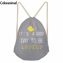 Coloranimal Милый птица женский рюкзак сумка с кулиской Повседневная струнная Наплечная Сумка Рюкзак Женская дорожная пляжная сумка книжные сумки