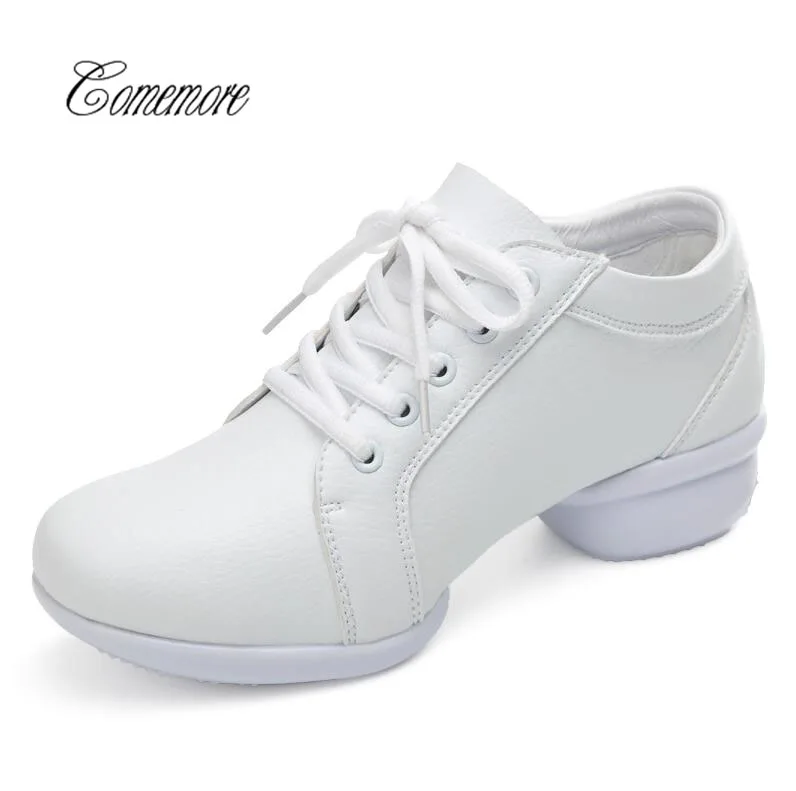 

Comemore Women Sneakers Latin Dance Shoes Salsa Party Dancing Shoes Waterproof White Red Black Square Modern Dance For Girls