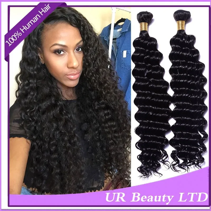 Bresilien Hair Deep Curly Wave Hair Weave Bundles Wet N Wavy Hair