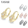 Boucles d'oreilles pour fabrication de boucles d'oreilles, strass CZ, fait à la main, accessoires, bijoux, 4 couleurs, or, argent, fournitures ► Photo 1/6