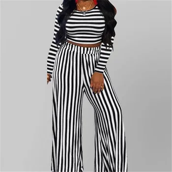 

Women's 2pcs Set Fashion Ladies Multicolor Print Bodycon Long Jumpsuit Romper Clubwear Top Pant New Women Clothing Hot Selling