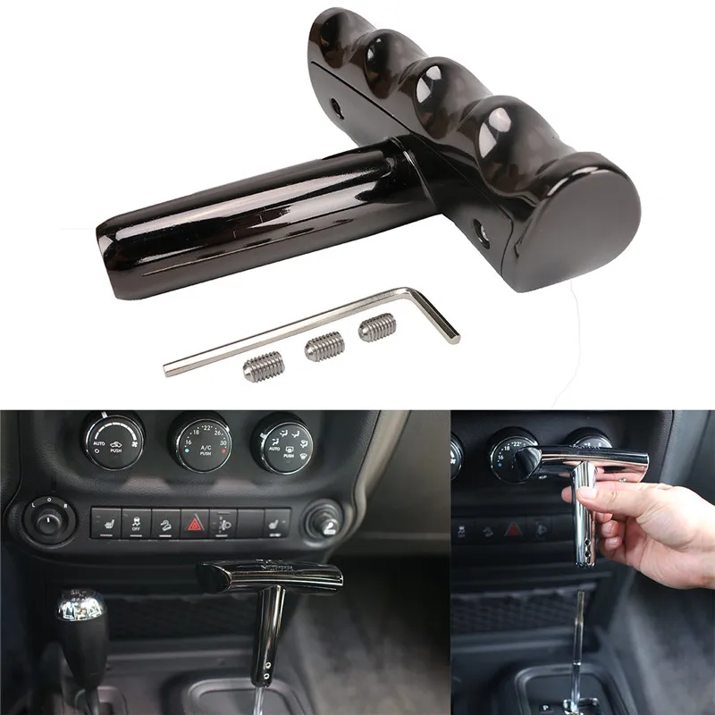 WISENGEAR Black Zinc Alloy T Handle Shift Knob Gear Shifter For Jeep