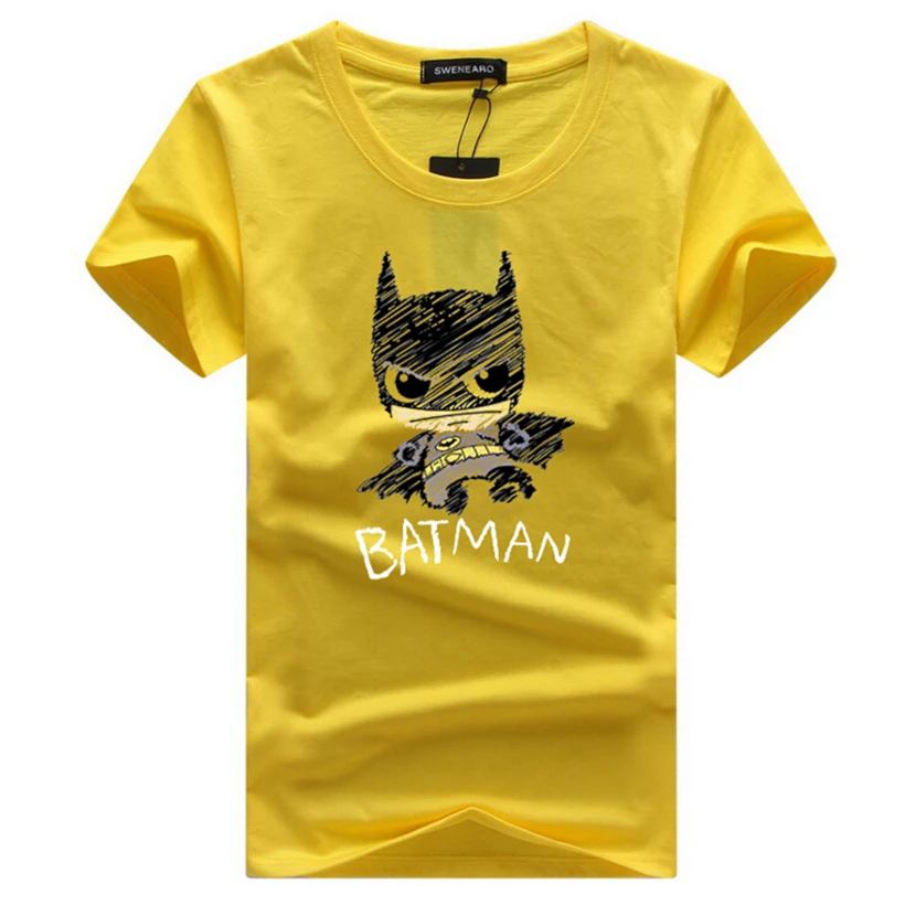 

Brand clothing New 2018 men's fashion short sleeve Cartoon Little Batman Print t-shirts funny t shirt men popular tops Plus size