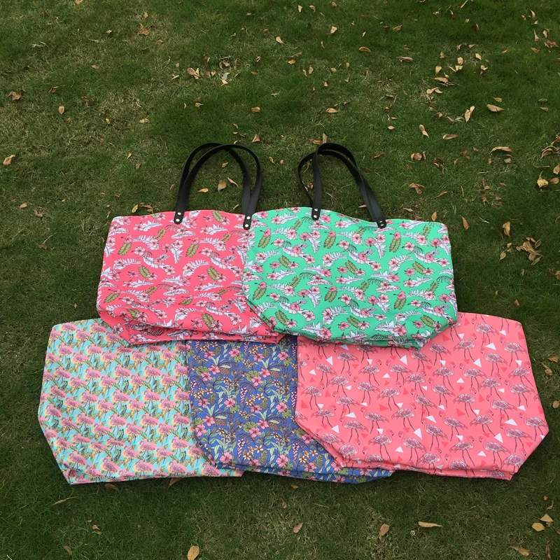 Wholesale Hot Pink Flamingo Pattern Tote Bag , Large Size Passionate