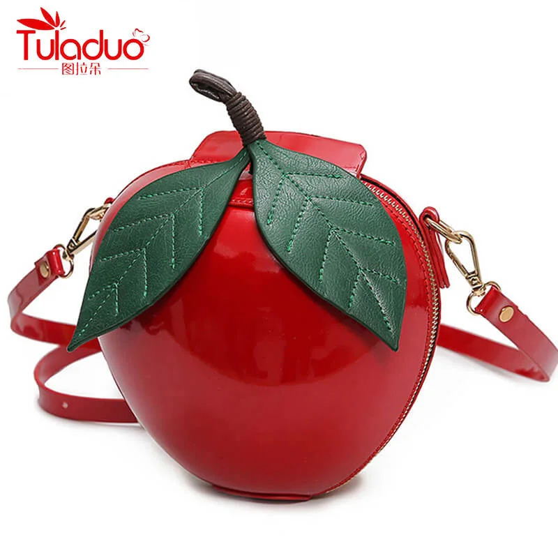 

Fashion Circular Women Crossbody Bags High Quality Women Shoulder Bags Famous Brand Red Apple Bags Small Ladies Messenger Bags