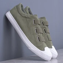 Дышащая мужская парусиновая обувь Летняя мужская Вулканизированная обувь без застежки Дизайнерские кроссовки весна-осень, мужские слипоны с пряжкой, лоферы