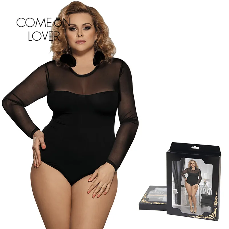

Comeonlover Summer Jumpsuit Woman 2018 Top Femme Plus Size 5XL Fashion Summer Romper Playsuit Long Sleeve Bodysuit RI80373
