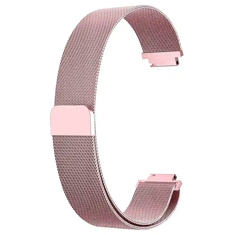 Joyozy для Fitbit Inspire HR Band Сменная сетка магнитный браслет из нержавеющей стали для наручных часов - Цвет ремешка: Rose pink