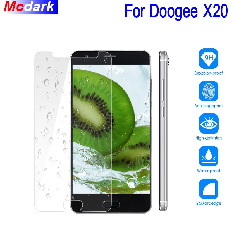 Mcdark 9H vidrio templado para Doogee X20 película protectora de pantalla para Doogee X20 cubierta de vidrio película de vidrio fácil de instalar película de vidrio de teléfono