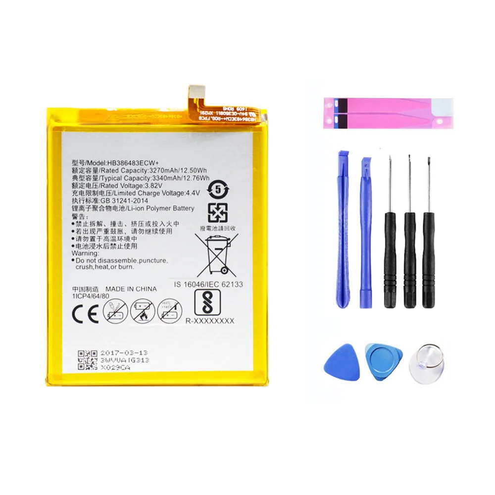 

HB386280ECW For Huawei Nova Plus G9 Plus Honor 6X Replacement Battery Top Quality Phone Akku Bateria 3270mAh + Free Tools