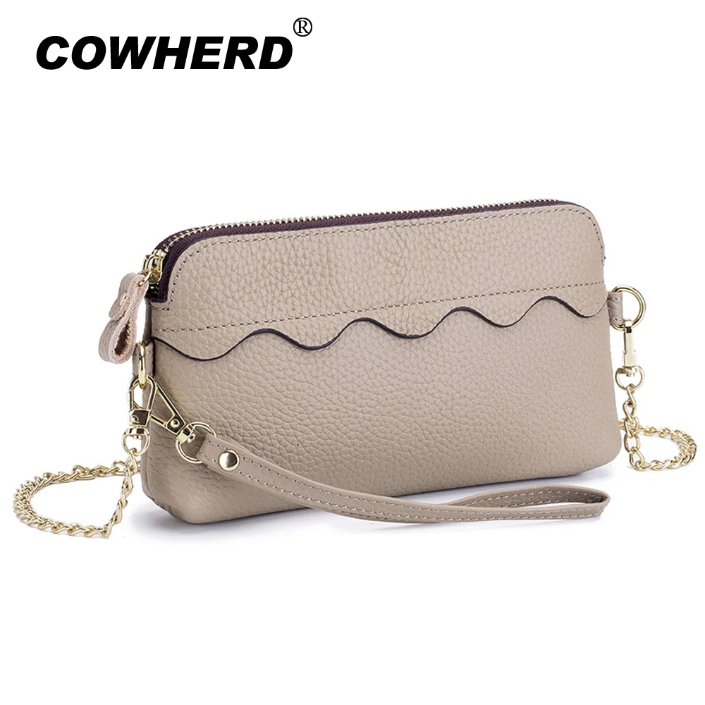 

2019 High Fashion Crossbody Bag Mini Small Cute Clutch with Wristlet First Layer Genuine Leather Evening Bag with Metal Chain