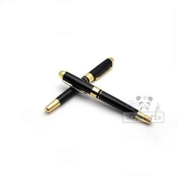 

Good quality luxury roller pen 70g/pc with a gift box silver with gold pen and black with gold pen nice wedding gift for guest