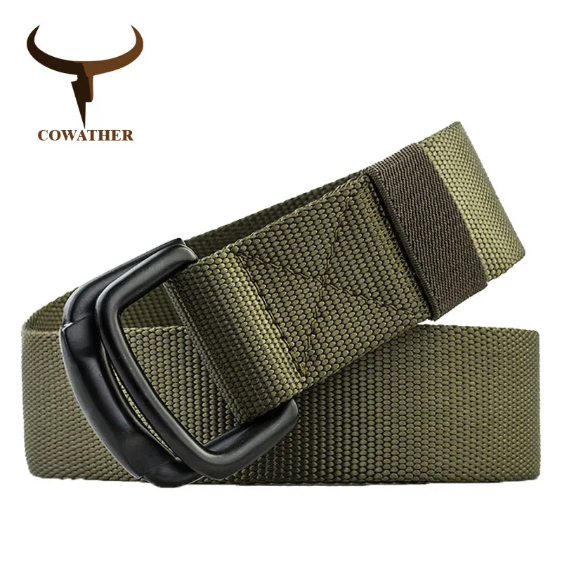 

COWATHER men belts fashion nylon belts for men luxury military outdoor tactical male strap newest alloy buckle waistband NY010