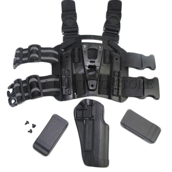 

Gun Holster COLT 1911 With 2 Magazine Pouch CQC Tactical Thigh Leg Drop Ploymer Holster