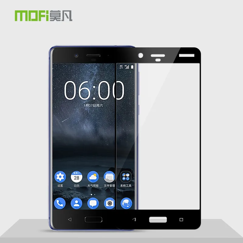 Для Nokia 8 стекло закаленное Оригинальное MOFi полное покрытие Защитная пленка для