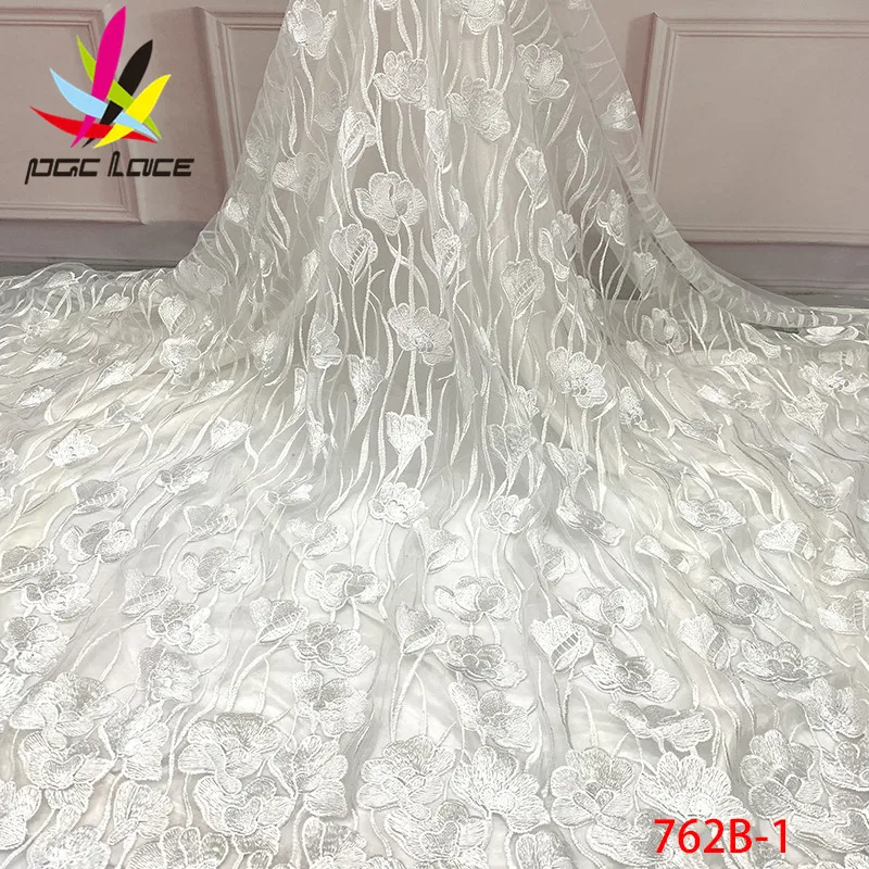 

Pure White African Lace Fabrics 2019 High Quality Lace Nigerian Tulle Lace Fabric French Net Lace Fabric XZ762B-1