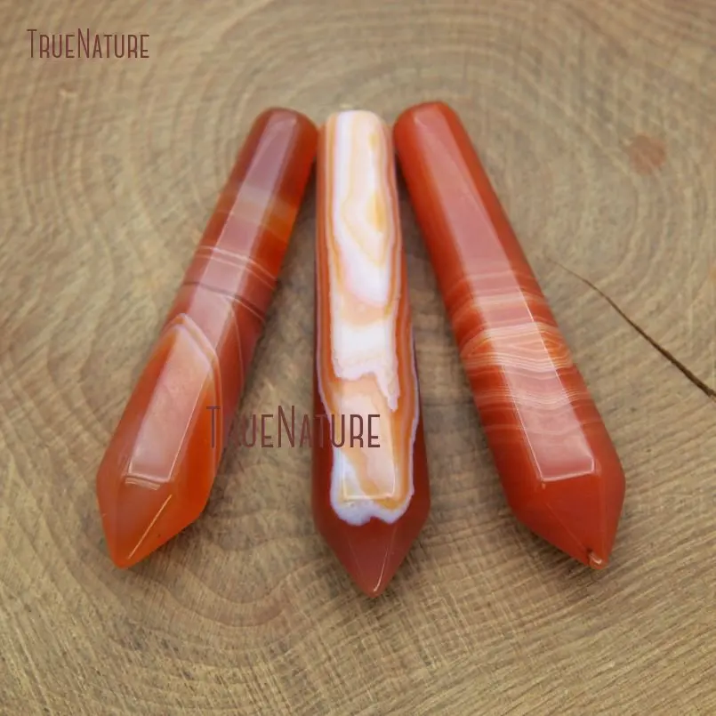 20180102-PM9623- Faceted Point Loose Stone Ruby Red Agate Carnelian Loose Stone_4
