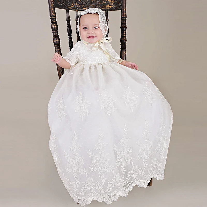 vestido longo batizado bebe