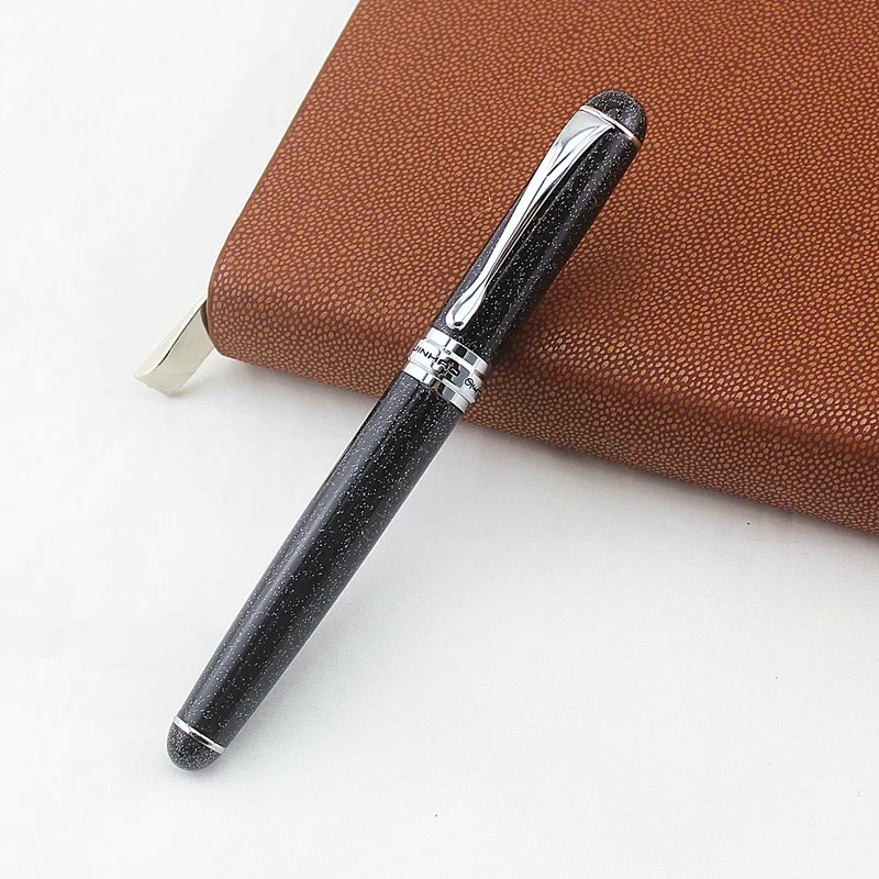Jinhao 750 Роскошный металлический круглый РОЛИК ручка с 0,7 мм черные чернила заправляемая шариковая ручка ручки с надписью для Рождественский подарок